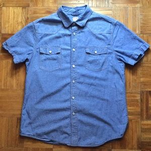 Denim short sleeve button up
